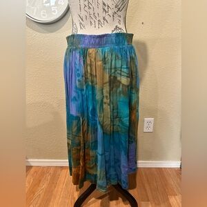 Comfy multi color elastic waist band skirt AKF New York size large